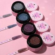 ADRICOCO, Жесткий светоотражающий гель для наращивания - Glam Pop №4 игристая сангрия (15 мл)