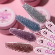 ADRICOCO, Жесткий светоотражающий гель для наращивания - Glam Pop №4 игристая сангрия (15 мл)