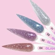 ADRICOCO, Жесткий светоотражающий гель для наращивания - Glam Pop №4 игристая сангрия (15 мл)