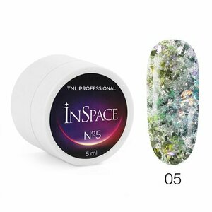 TNL, InSpace - Гель для дизайна светоотражающий с глиттером №05 металлическая иллюзия (5 мл)