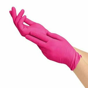 mediOk, Перчатки нитриловые неопудренные (розовый Magenta, Размер S, 100 шт./50 пар)