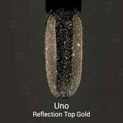 UNO, Reflection Top - Верхнее покрытие для гель-лака, без липкого слоя (золото, 8 г.) (Акция)