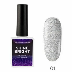 TNL, Shine bright - Гель-лак светоотражающий №01 Серебряный луч (6 мл)