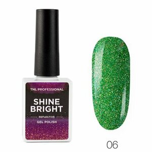 TNL, Shine bright - Гель-лак светоотражающий №06 Изумрудная вуаль (6 мл)