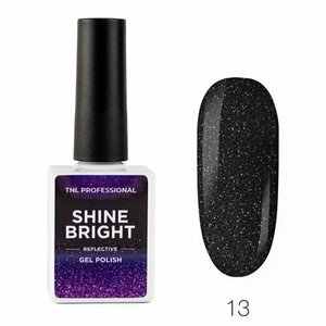 TNL, Shine bright - Гель-лак светоотражающий №13 Черный оникс (6 мл)