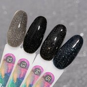 TNL, Shine bright - Гель-лак светоотражающий №13 Черный оникс (6 мл)