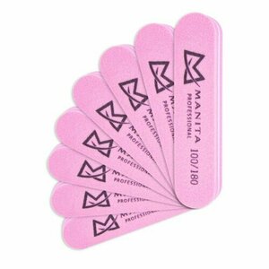 MANITA PROFESSIONAL, Бафик Мини овал 100/180 грит (розовый, 20 шт.)