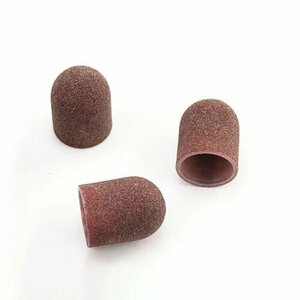 Nail Art, Колпачок шлифовальный на пластиковой основе D-13 (коричневый, 120 грит, 13х19мм, 10 шт)