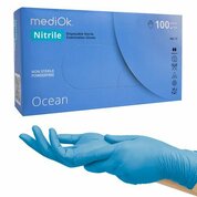 mediOk, Перчатки нитриловые смотровые (OCEAN BS, голубые, размер XS, 100 шт./50 пар) НДС 22%