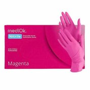 mediOk, Перчатки нитриловые смотровые (MAGENTA BS, розовые, размер S, 100 шт./50 пар) НДС 22%