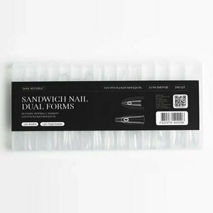 Nail Republic, Верхние формы-сэндвич Натуральный миндаль (120 форм + 120 подложек)