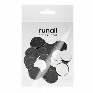 ruNail, Сменные файлы черные №7032 (размер S, 15 мм, 240 грит, 50 шт.)