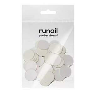 ruNail, Сменные файлы белые №7107 (размер М, 20 мм, 240 грит, 50 шт.)