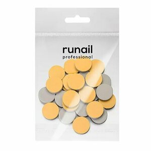 ruNail, Спонж-файл для педикюрного диска №7745 (размер М, 20 мм, 320 грит, 25шт.)