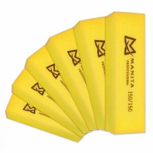 MANITA PROFESSIONAL, Бафик Брусок 150 грит (желтый, 10 шт.)