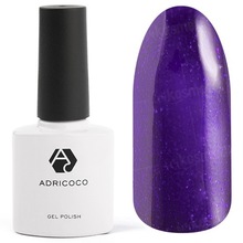 AdriCoco, Цветной гель-лак №016 мерцающий фиолетовый (8 мл.)