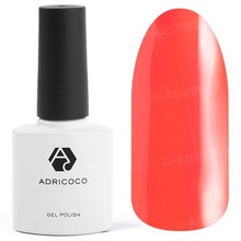 AdriCoco, Цветной гель-лак №035 неоново-коралловый (8 мл.)