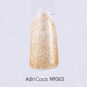 AdriCoco, Цветной гель-лак №063 мерцающий золотой (8 мл.)