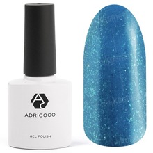 AdriCoco, Цветной гель-лак №093 мерцающий морской синий (8 мл.)
