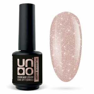 UNO, Rubber Color Base Gel - База цветная светоотражающая Pink (8 г)