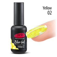 PNB, Blur Ink Yellow - Аква-чернила для дизайна ногтей №02, желтые (8 мл.)