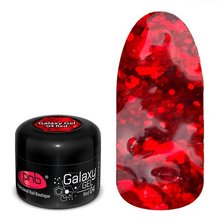 PNB, Galaxy Gel UV/LED -  Глиттер-гель Red №04 (5 мл.)