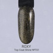 ROXY Nail Collection, No Wipe Top Coat Shine - Топ без липкого слоя с шиммером № Т01 (10 ml.)