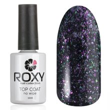ROXY Nail Collection, No Wipe Top Coat Shine - Топ без липкого слоя с шиммером № Т05 (10 ml.)