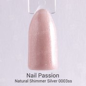 Nail Passion, Natural Shimmer Silver - Камуфлирующая каучуковая экстра база 0003ssv (50 ml.)