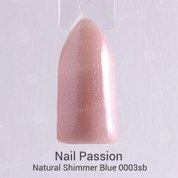 Nail Passion, Natural Shimmer Blue - Камуфлирующая каучуковая экстра база 0003sbv (50 ml.)