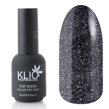 Klio Professional, Top Coat Shine - Топ с серебряным мерцанием №3, без липкого слоя (16 мл.)