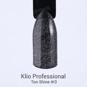 Klio Professional, Top Coat Shine - Топ с серебряным мерцанием №3, без липкого слоя (16 мл.)