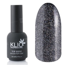 Klio Professional, Top Coat Shine - Топ с серебряным мерцанием №4, без липкого слоя (16 мл.)