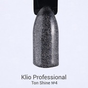 Klio Professional, Top Coat Shine - Топ с серебряным мерцанием №4, без липкого слоя (16 мл.)