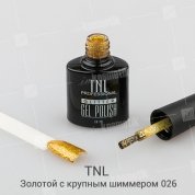 TNL, Гель-лак Glitter №26 - Золотой с крупным шиммером (10 мл.)