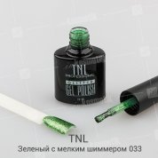 TNL, Гель-лак Glitter №33 - Зеленый с мелким шиммером (10 мл.)