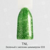 TNL, Гель-лак Glitter №33 - Зеленый с мелким шиммером (10 мл.)