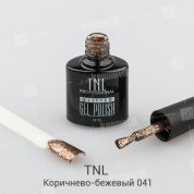 TNL, Гель-лак Glitter №41 - Коричнево-бежевый (10 мл.)