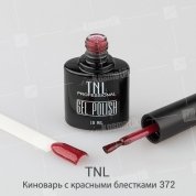 TNL, Гель-лак №372 - Киноварь с красными блестками (10 мл.)