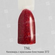 TNL, Гель-лак №372 - Киноварь с красными блестками (10 мл.)