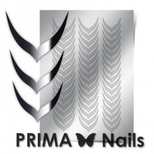 PrimaNails, Металлизированные наклейки для дизайна CL-004, Серебро