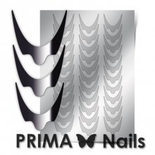 PrimaNails, Металлизированные наклейки для дизайна CL-008, Серебро