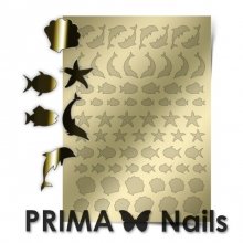 PrimaNails, Металлизированные наклейки для дизайна SEA-004, Золото