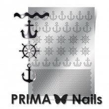 PrimaNails, Металлизированные наклейки для дизайна SEA-001, Серебро
