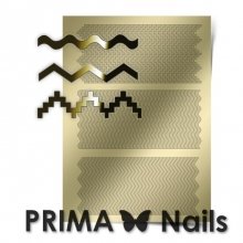 PrimaNails, Металлизированные наклейки для дизайна OR-005, Золото