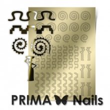 PrimaNails, Металлизированные наклейки для дизайна OR-006, Золото