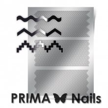PrimaNails, Металлизированные наклейки для дизайна OR-005, Серебро