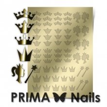 PrimaNails, Металлизированные наклейки для дизайна PR-002, Золото