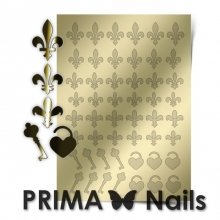 PrimaNails, Металлизированные наклейки для дизайна PR-003, Золото