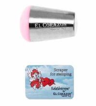 El Corazon, Круглый штамп и скрапер XL №9 (розовый)